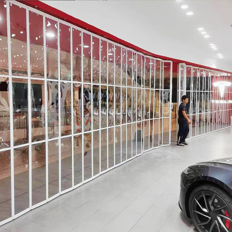 bsy Commercial crystal folding door